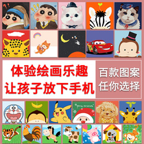 diy digital oil painting children fill color painting cured oil color painting hand fill watercolor painting painted cartoon decoration painting