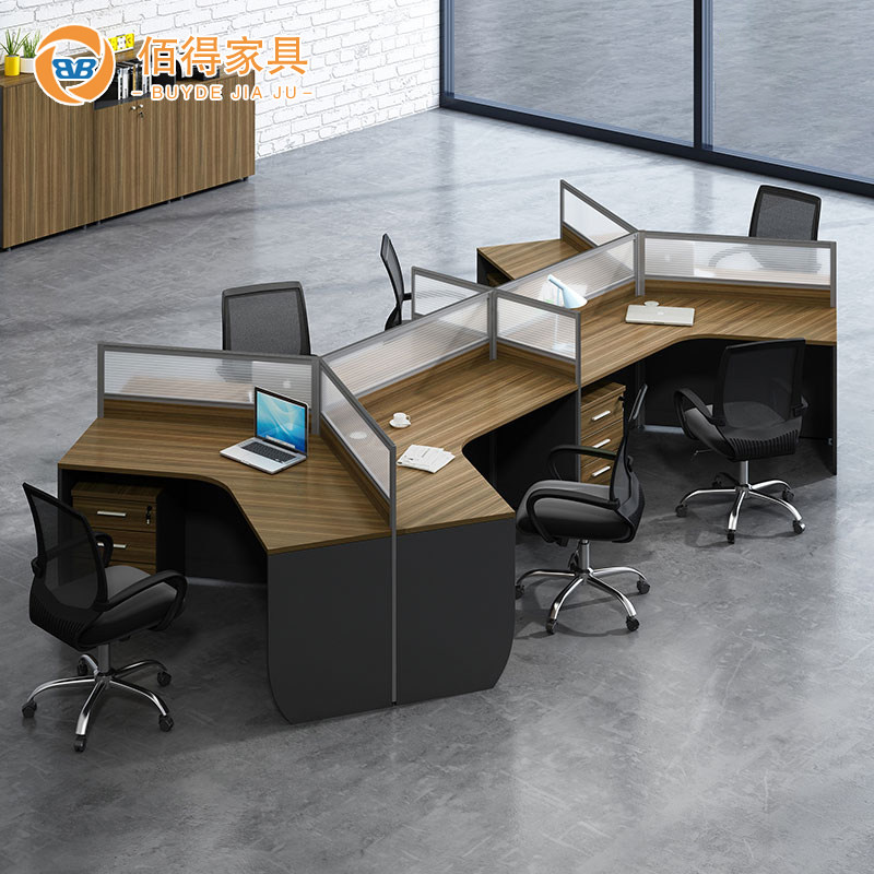 Simply modern staff desk and chair desk desk shaped desk - screen seat 6 person card seat