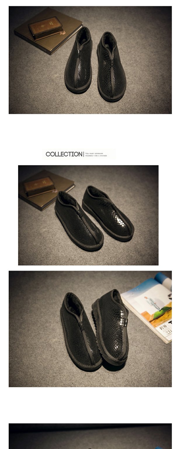 Giày cotton Monk đôi phong cách Trung Quốc Bánh mì cotton nam Giày da retro Nhật Bản thấp giúp ấm áp cho đôi giày tuyết nam giày sneaker