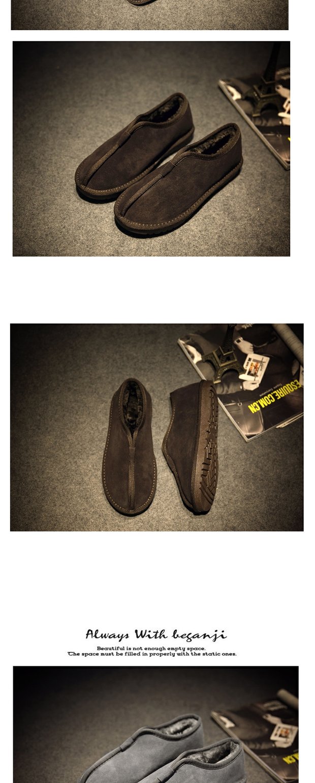 Giày cotton Monk đôi phong cách Trung Quốc Bánh mì cotton nam Giày da retro Nhật Bản thấp giúp ấm áp cho đôi giày tuyết nam giày sneaker