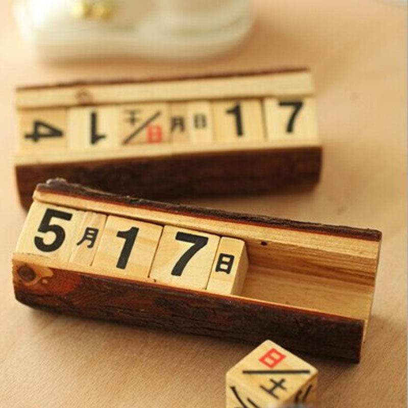 Photo gallery 100 days filming Photography Props Retro Nostalgia Log Calendar Photo Swing Piece Creative Time Date Decoration