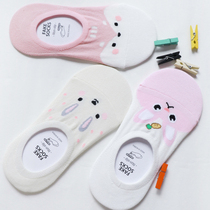 South Korea imported FakeSocks women cotton boat Socks Socks cute little animals skid sport socks