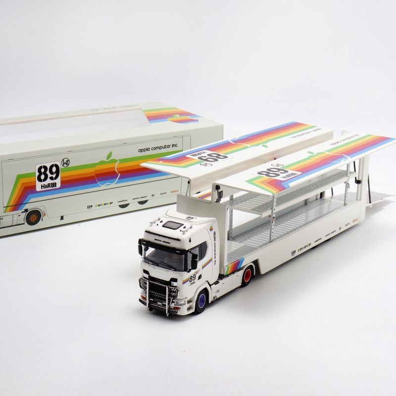 Maxwell Scale 1:64 Scania Transport Truck 730S Apple Livery Simulation Alloy Car Model Maxwell Scale 1:64 Scania Transport Truck 730S Apple Livery Simulation Alloy Car Model