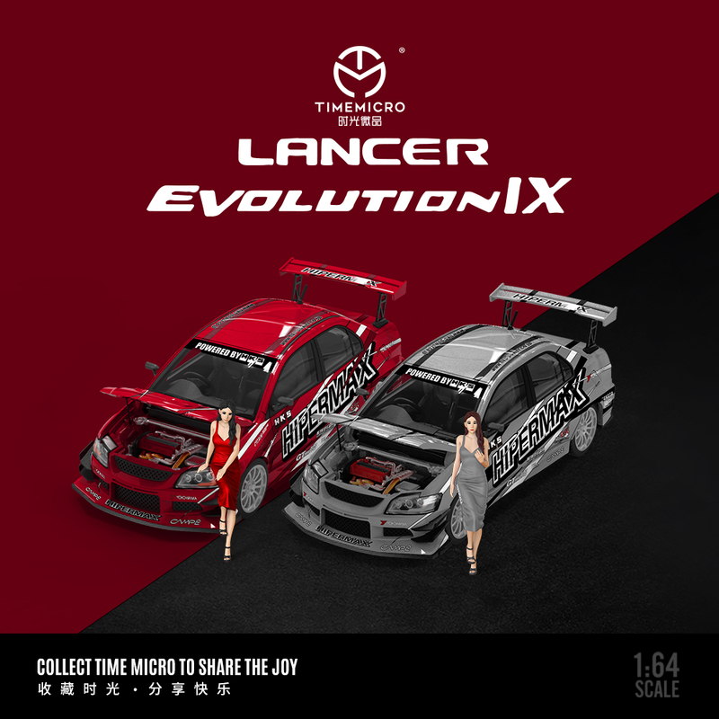 Tm 1:64 Mitsubishi Evo 9Th Generation Openable Version Hipermax Painted Simulation Alloy Car Model Collection