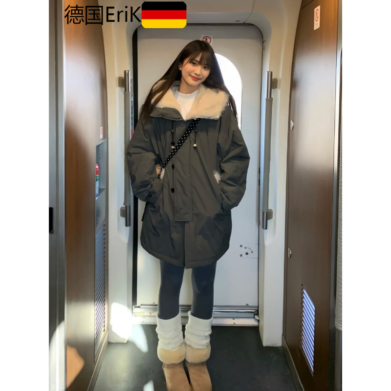 German Parker Cotton Jacket for Men and Women, 2026 New Model, Workwear, Fleece-Lined, Thickened, Mid-Length, Windbreaker, Cotton Coat, Zuo Shan Diao German Parker Cotton Jacket for Men and Women, 2026 New Model, Workwear, Fleece-Lined, Thickened, Mid-Length, Windbreaker, Cotton Coat, Zuo Shan Diao
