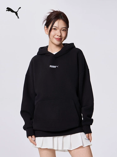 Puma, флисовый цветной демисезонный комплект, рубашка для влюбленных, спортивный лонгслив с капюшоном