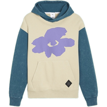 PUMA mens and womens same style P A M joint style loose floral distressed white hooded sweatshirt 624072