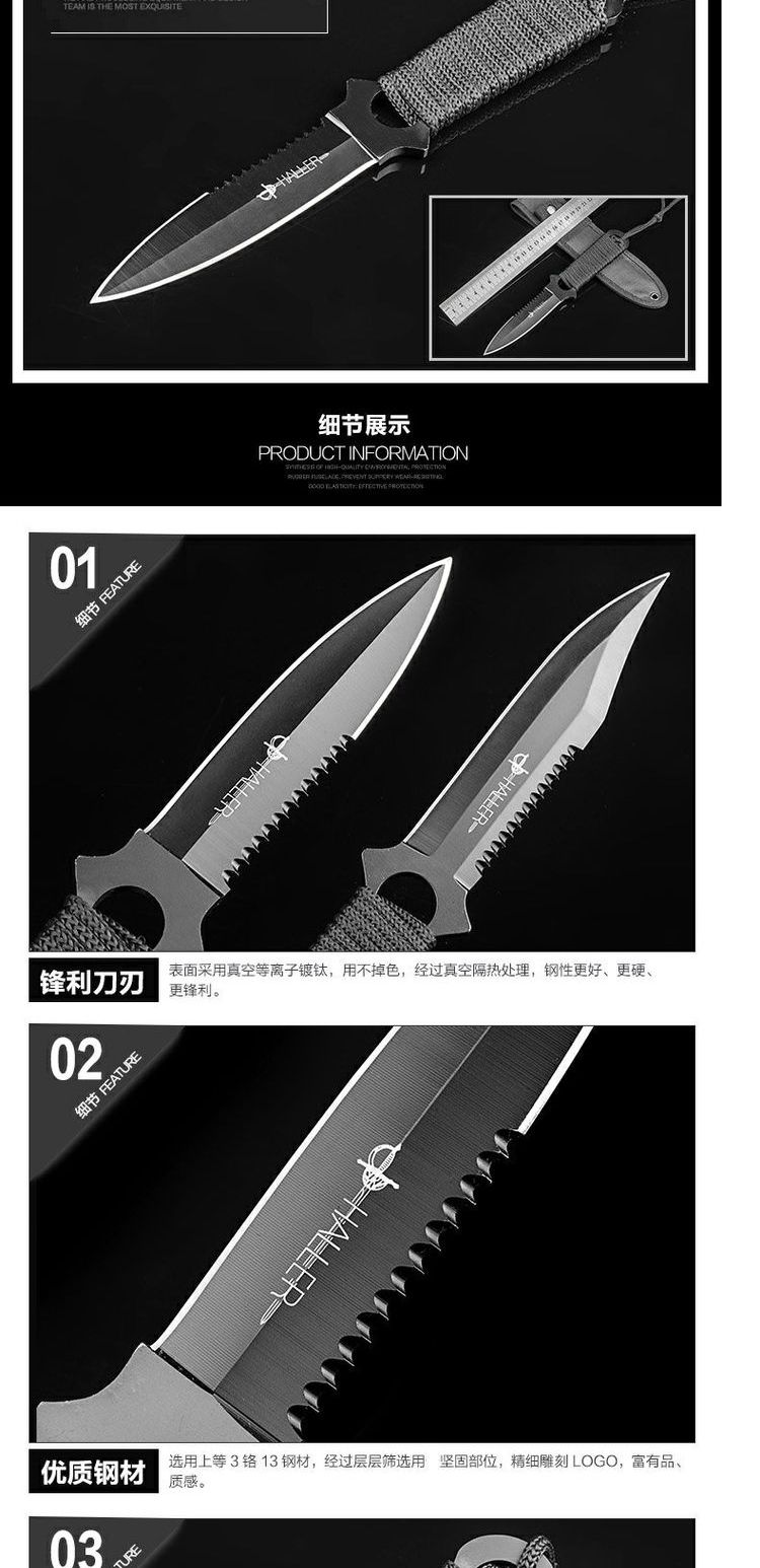 Dao lặn ngoài trời, xà cạp, kiếm, sống sót, dao thẳng nhỏ, dụng cụ cầm tay, cắm trại ngoài trời, băng quấn - Công cụ Knift / công cụ đa mục đích xẻng đa năng cao cấp