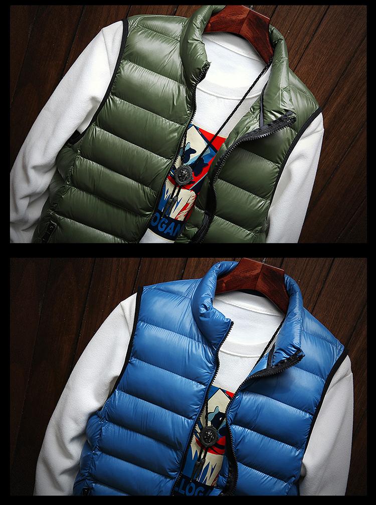 Mùa thu đông mới vest nam mùa đông cộng với áo khoác nhung cộng với béo nam size lớn đứng cổ áo cotton vest vest vest hoodie nam