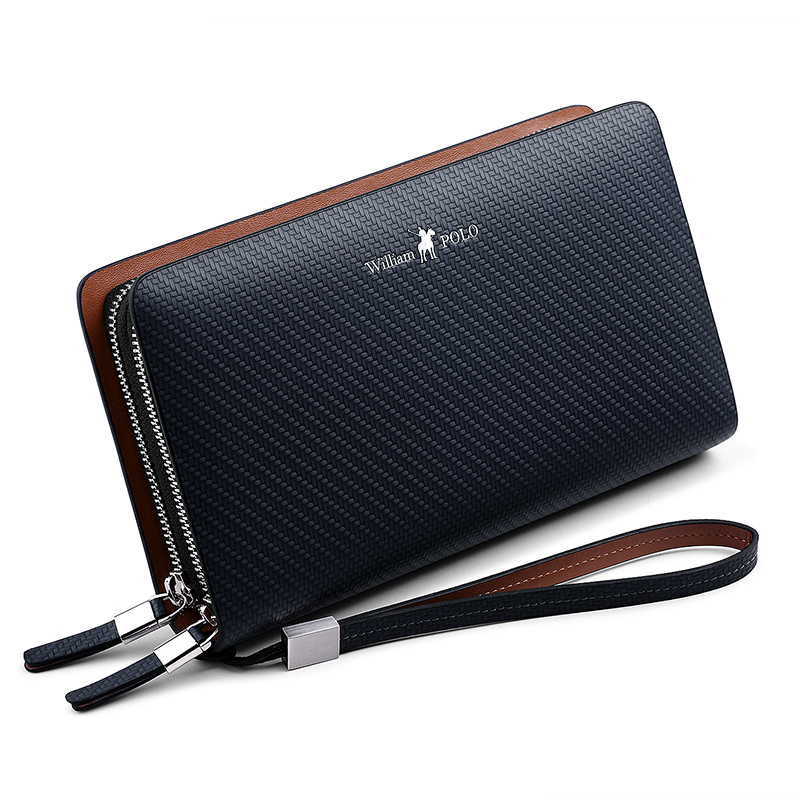 Emperor Paul Business Handbag Bull's Bull-leather Double Zip Men's Wallet Long Capacity Wallet