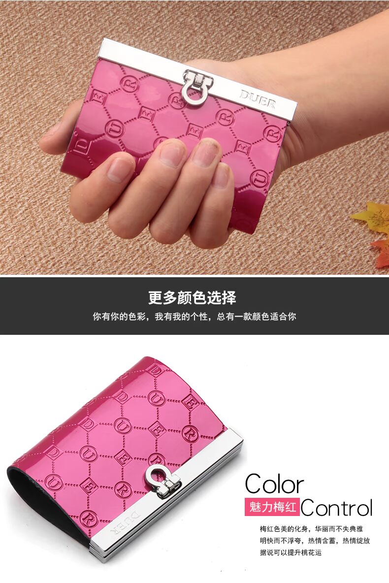 DUER Châu Âu và Mỹ Key Trường Hợp của Phụ Nữ Dễ Thương Hộ Gia Đình Công Suất Lớn Da Đa Chức Năng Keychain Car Key Pouch móc chìa khóa da thật