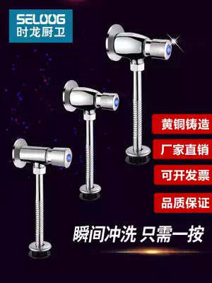 Shilong powder room all copper body delay flushing valve Hand press self-closing flushing valve urinal flusher 015