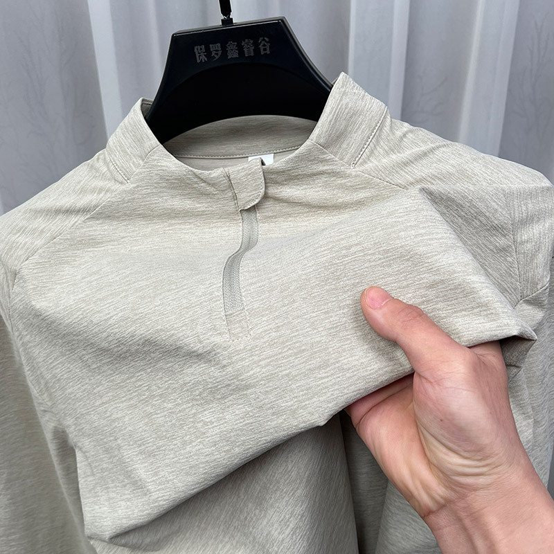 Ander Jurnal Outdoor Long Sleeve T-Shirt Men's Half-Zip Quick-Drying Shirt Casual Sports Lightweight Men's Sweatshirt