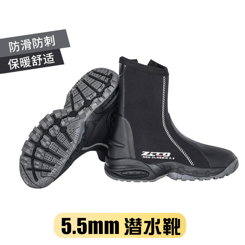 ZCCO New 5MM Diving Shoes Diving Boots Outdoor Beach Anadromous Shoes Non-slip Snorkeling Feet Webbing Equipped Diving Boots-Taobao