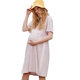 Happy House Maternity Breastfeeding Dress Summer Maternity Casual Skirt Contrast Color Striped Small Fresh Maternity Skirt