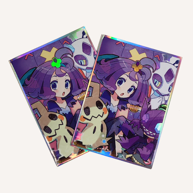 Pokémon Card Sleeve PTCG Acerola Card Sleeve Protective Laser Flash Set Pokemon Card Box Mat