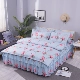 Bông bedspread giường váy dưới một gia đình bốn 1.8m khăn trải giường bông chăn đôi cưới giường bộ trượt - Bộ đồ giường bốn mảnh