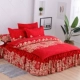 Bông bedspread giường váy dưới một gia đình bốn 1.8m khăn trải giường bông chăn đôi cưới giường bộ trượt - Bộ đồ giường bốn mảnh