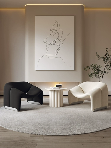 Creative Light Luxury Single -Pperson Casual Difa Стул Простой современный сетевый кресло красного краба Nordic сливочный стул