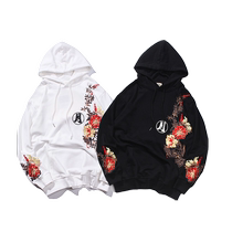 Chinese Fengyue Rabbit Embroidery Couples Wear Hooded Sweatshirt Mens Retro Loose Tang Suit Jacket Mens Spring and Autumn Trend