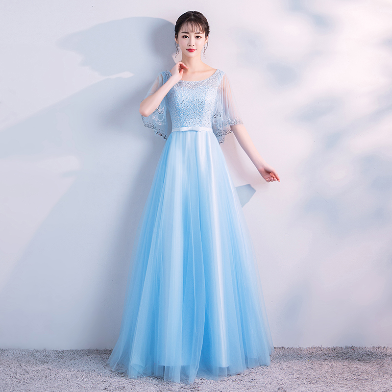 2025 New Performance Evening Dress Choir Banquet Annual Meeting Host Long Toast Dress Performance Piano Female