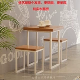 Простая твердая древесина для маленького квадратного настольного молока чай для питания десерт -магазин ресторан кофейня для закусочных с закусочными повседневными столами и комбинацией стула