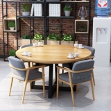 Индивидуальный американский ретро сплошной деревянный круглый столик круглый обеденный стол домашний столик кофейня и стул Комбинированный ресторан Стол Круглый обеденный стол