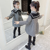 3 Children 4 girls woolen coat 5 autumn winter clothes 2020 new 6 thick cotton 7 foreign style woolen coat 8 years old tide