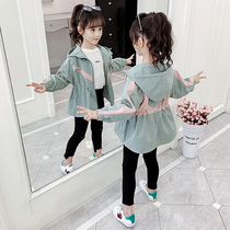 2021 New 5 children 7 girls spring and autumn coat 8 girls 6 Net red windbreaker 9 foreign style 4 coat 10 tide 12 years old