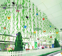  Shopping mall supermarket kindergarten spring decoration hanging corridor door curtain hanging fresh swallow simulation wicker willow leaves