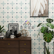 Nordic shallow green small floor tile toilet anti-slip floor tile terrace terrace floor spelling tile clean wall