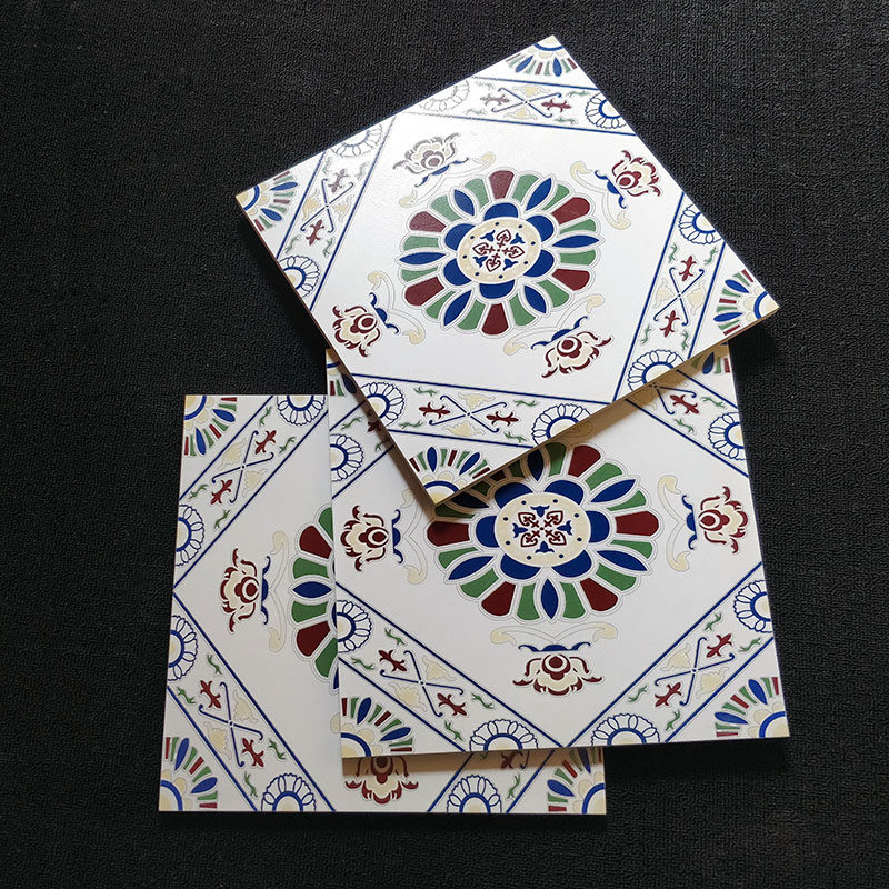 With flower pattern tiles custom Chinese style retro small flower brick greenhouse non-slip floor tiles 300 * 300 balcony wall brick