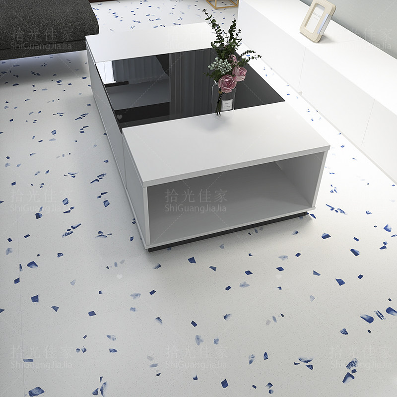 Blue particle terrazzo floor tiles 600 living room restaurant non-slip floor tiles bar homestay bathroom wall tiles