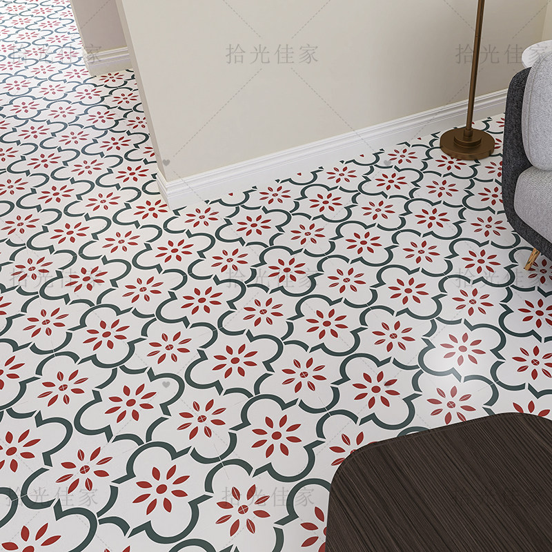 Nordic retro small flower brick 300 bathroom restaurant indoor wall and floor tile porch balcony lantern flower piece floor tile