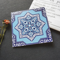 Blue small tile retro mosaic tile 300 × 300 Islamic Moroccan wall tile restaurant matte floor tile