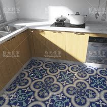 Nordic blue vintage interior parquet tile 300 × 300 kitchen bathroom balcony decorative wall tile non-slip floor tiles
