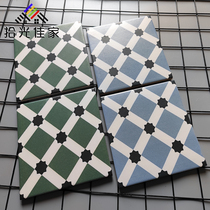 Green diamond plate with brick 200 x 200 balcony bathroom anti - slip floor tile Moroccan retro tile