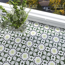 Fresh grass green tile 300 restaurant balcony flower tile sunshine room restaurant matte mosaic tile