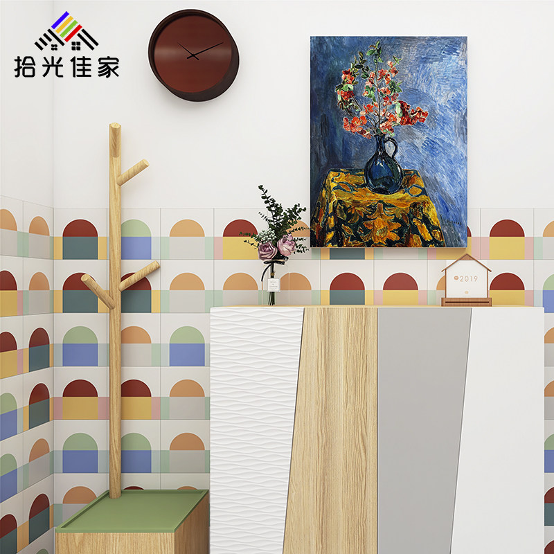 Color pattern tile cute wind 200 kindergarten nursery non-slip small floor tiles children's room powder room wall tiles