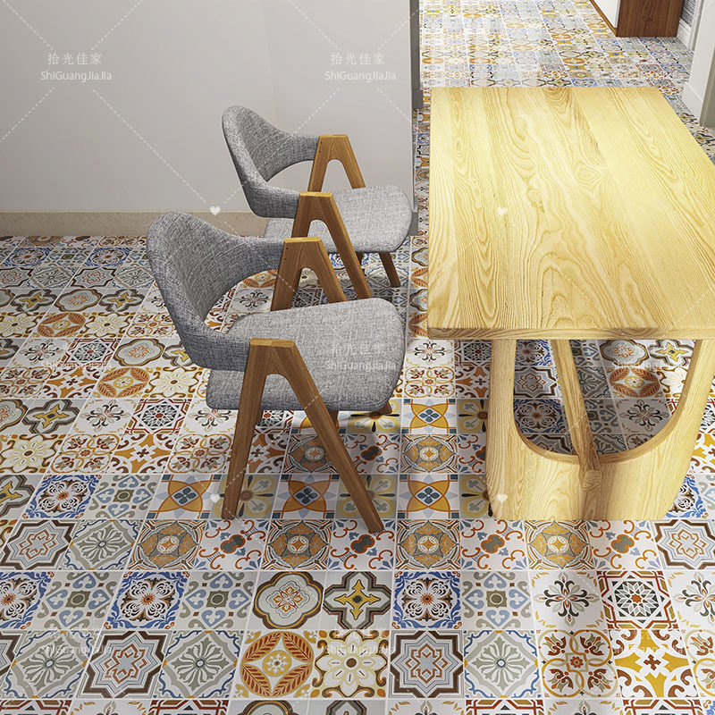 Antique pattern tile 300*300 restaurant entrance background wall tile kitchen floor tile balcony decoration small tiles