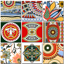 Ethnic style thangka small flower brick restaurant shop background wall decorative art tile bar 300 floral floor tiles