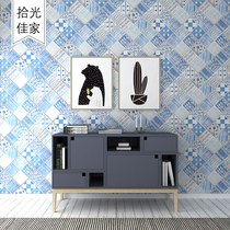 Nordic 300 × 300 blue pattern floor tiles toilet small tiles kitchen non-slip tiles retro wall tiles tiles