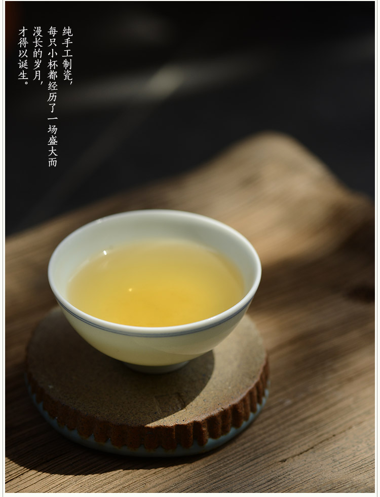 Offered home - cooked hand - made porcelain double circle in noggin thin foetus to use individual jingdezhen ceramic sample tea cup of tea light cup