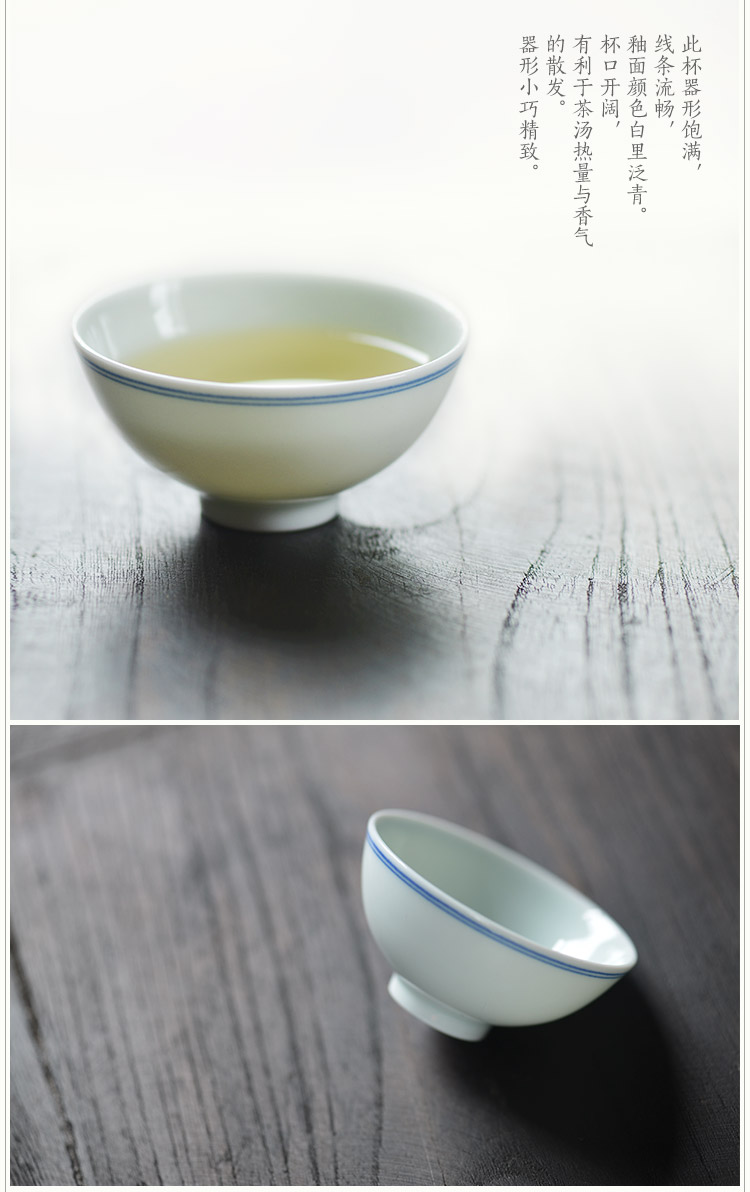 Offered home - cooked hand - made porcelain double circle in noggin thin foetus to use individual jingdezhen ceramic sample tea cup of tea light cup