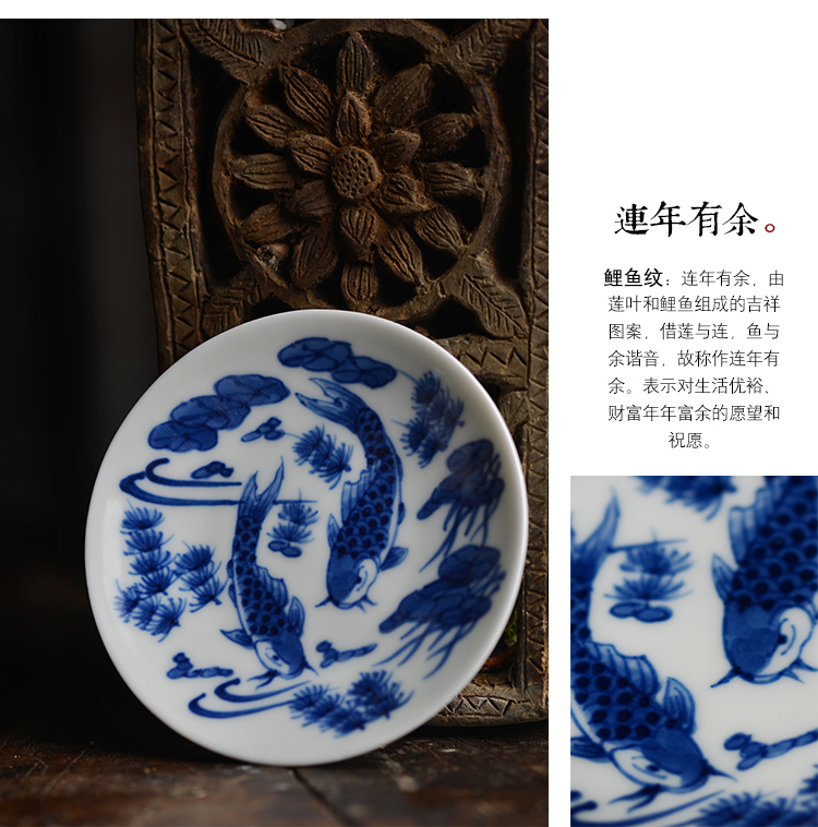 Offered home - cooked at flavour hand - made of blue and white porcelain cup mat cup tea saucer dish of jingdezhen ceramic tea set manually