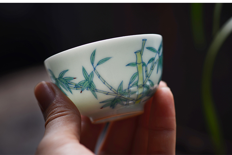 Offered home - cooked in yongzheng hand - made color bucket small glass sample tea cup cup jingdezhen manual archaize ceramic tea set