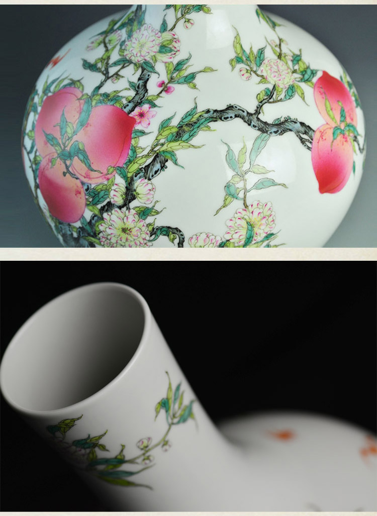 Offered home - cooked high imitation hand - made pastel peach nine live tree jingdezhen ceramic vases, flower is placed by hand