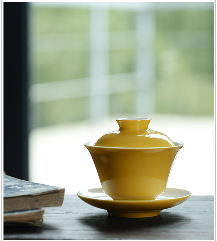 Jingdezhen ceramic only three tureen tea cups offered home - cooked rouge in water color glaze single tea tureen kung fu tea set