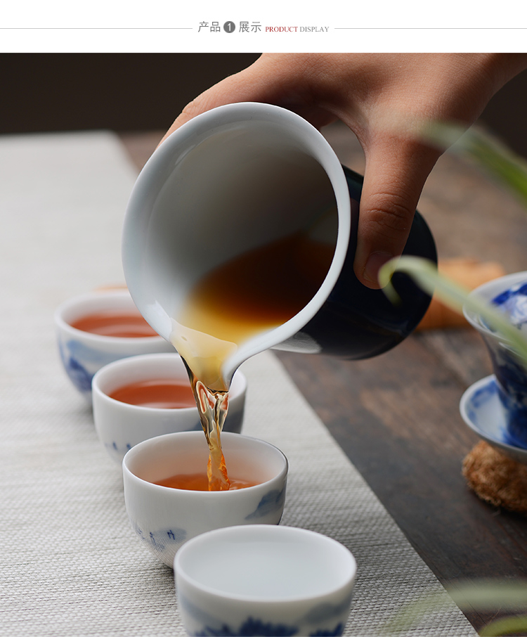 Offered home - cooked offerings in jingdezhen blue ji blue glaze porcelain fair keller large single glazed ceramic kung fu tea is tea set