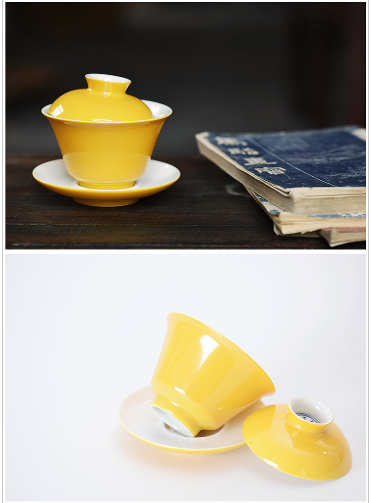 Jingdezhen ceramic only three tureen tea cups offered home - cooked rouge in water color glaze single tea tureen kung fu tea set